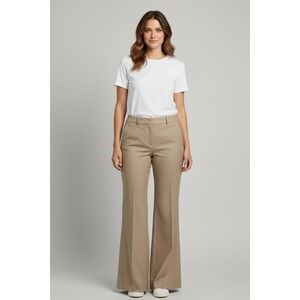 Ann Taylor LOFT Marisa Trouser Tan Khaki Wide Leg Dress Pants Size 4